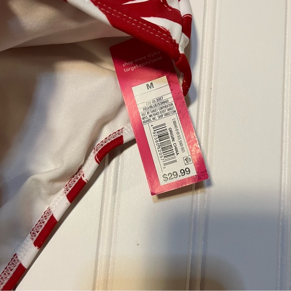 Xhilaration American Flag One Piece Swimsuit Juniors M Patriotic 4th of July NWT - Picture 2 of 4